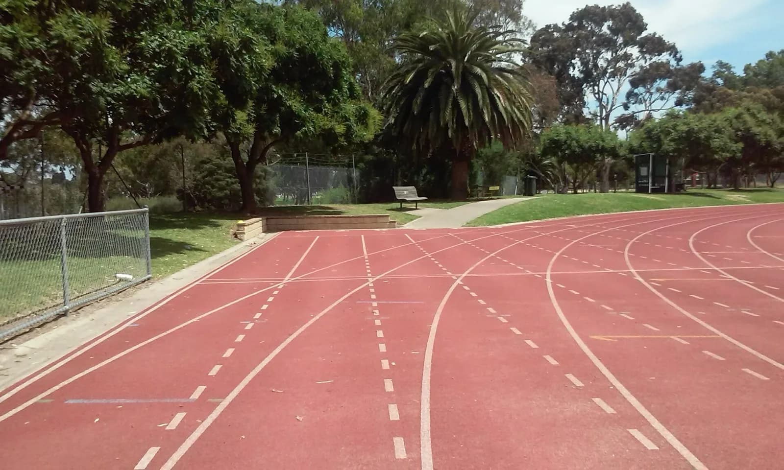 Calles de una pista de atletismo al aire libre, donde se realizan las pruebas de resistencia